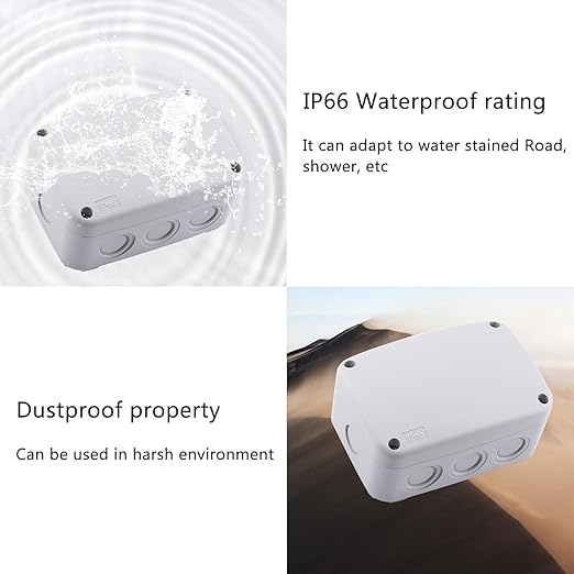 Outdoor Junction Box, Nineleaf White IP66 Weatherproof Electrical Project Boxes - Image 2