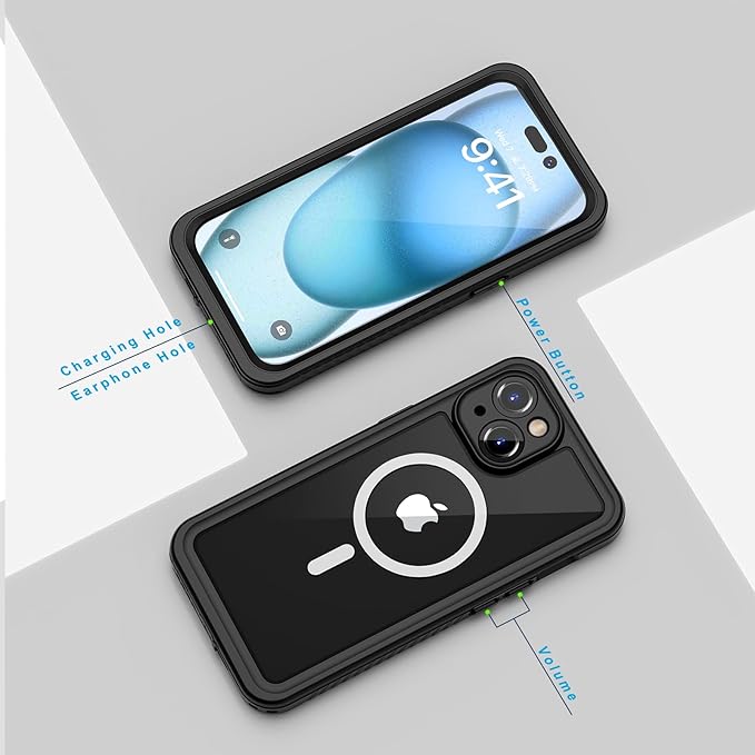 Lanhiem Magnetic for iPhone 15 Case, Waterproof Dustproof Cover, Full Body - Image 6