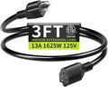 16/3 3FT 13A 125V 1625W, Short Extension Cord by Seeklyze