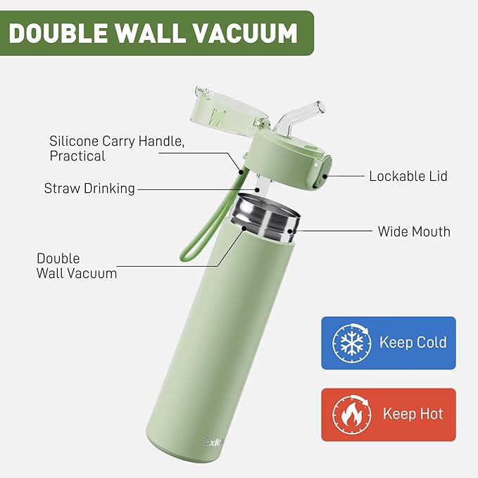 9oz Small Water Bottles with Straw, Mini Water Bottle with One-Hand Open Design - Image 5