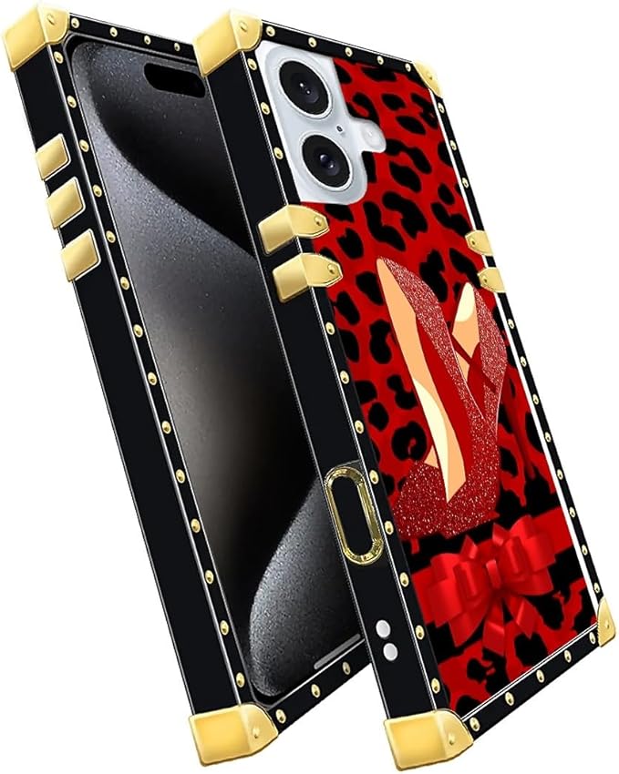 Compatible with iPhone 16 Case, Elegant High Heels Luxury Golden Decoration - Image 3