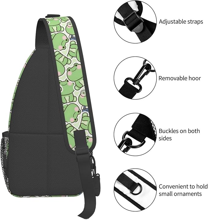 Cute Frog Sling Bag For Women Men Fashion Backpack Crossbody Frogs Shoulder Bag - Image 5