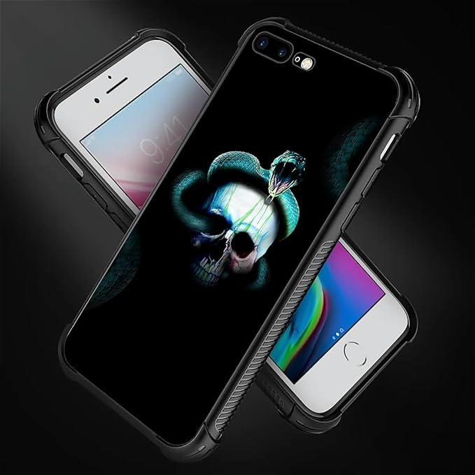 for iPhone 7/8 Case, Skeleton Winding Snake Pattern Graphic Design Girl Boy - Image 2