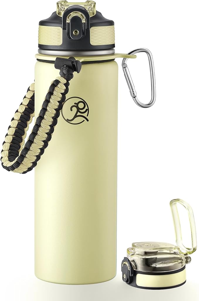 GOSWAG Insulated Sports Water Bottle, 24oz 2 Lids, Stainless Steel Water Bottles by GOSWAG
