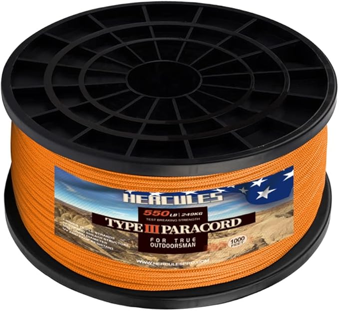 HERCULES Type III Paracord 550 Paracord Rope Parachute Cord, Survival Rope by HERCULES