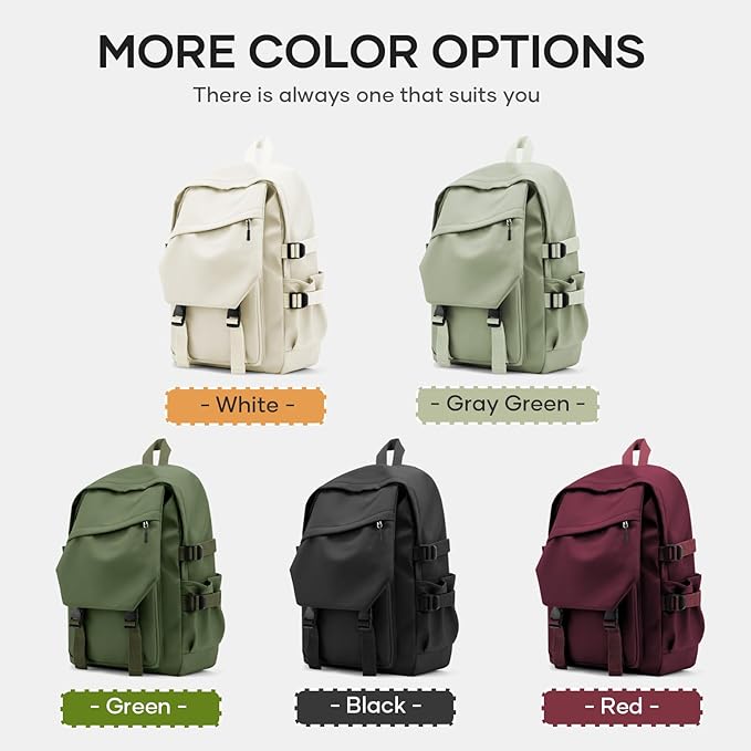 coowoz College Backpack Waterproof Black College Bags - Image 4