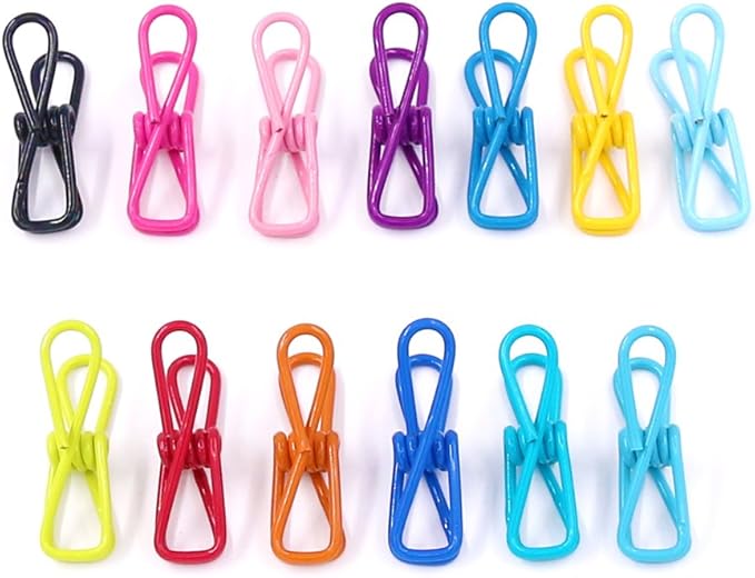 Swpeet 50 Pieces Multi-Purpose Metal Wire Clip Windproof Clothespin Metal Clips - Image 7