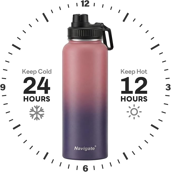 Navigate 40 oz Insulated Stainless Steel Sports Water Bottle - Image 2