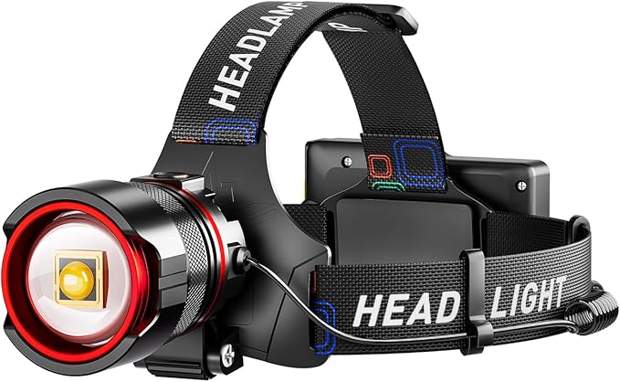 Rechargeable Headlamp 99000 High Lumens, Super Bright LED Head Lamp by LIGHTUPYOURWAY
