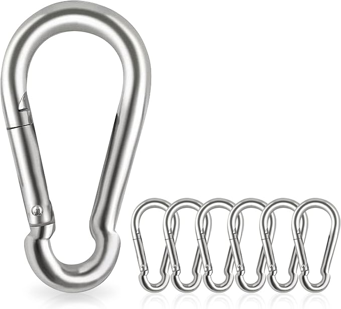 Locking Carabiner Clips, Stainless Steel Spring Snap Hook Locking Carabiner by Acquwistach