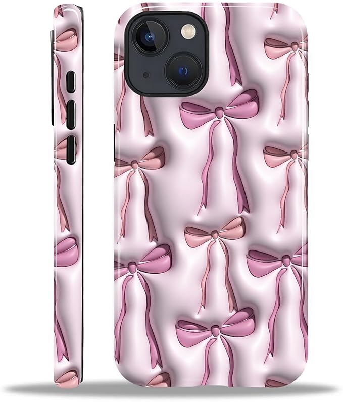 for iPhone 15 Plus Case, HL2 Abstract Ribbons Bows Hybrid 2 Layer Hard Shell by Unknown