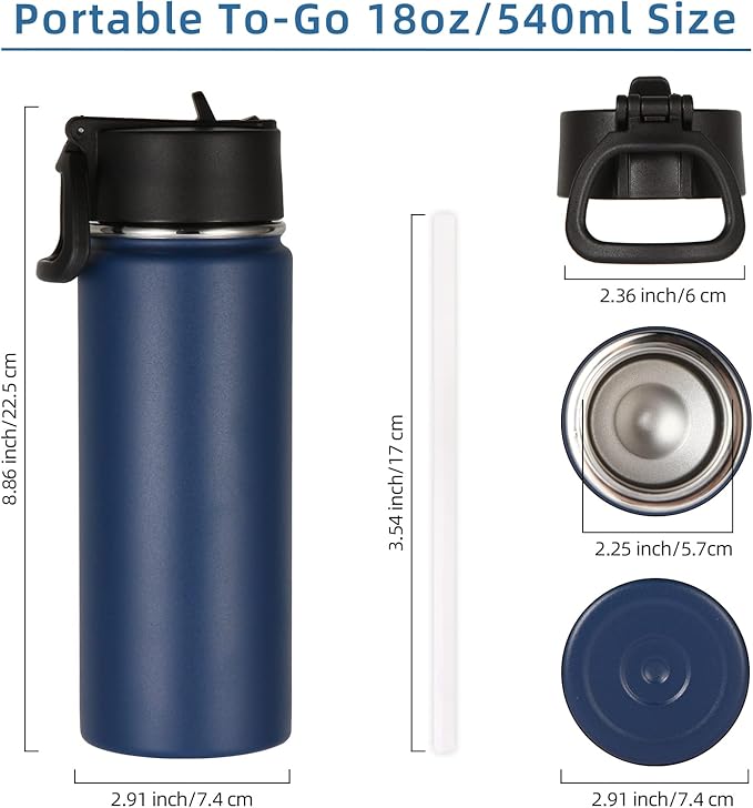 Volhoply 18oz Kids Insulated Water Bottle, Stainless Steel Water Bottles - Image 6
