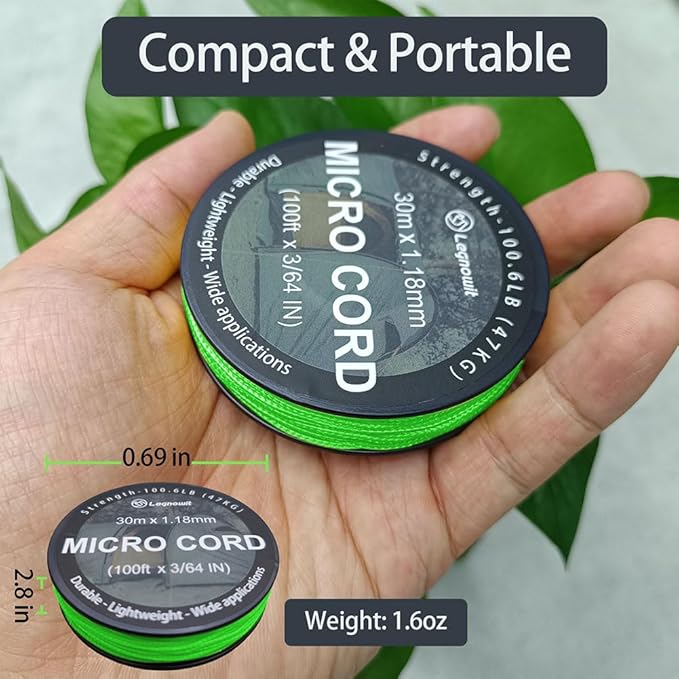 Micro Paracord, 1.18mm x 100ft Thin Mini Utility Braided Small Paracord - Image 3