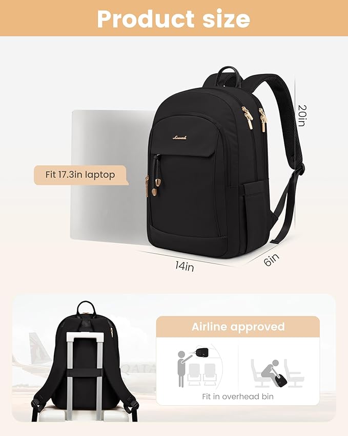 LOVEVOOK Laptop Backpack for Women, 15.6 Inch Waterproof Work Backpack - Image 3