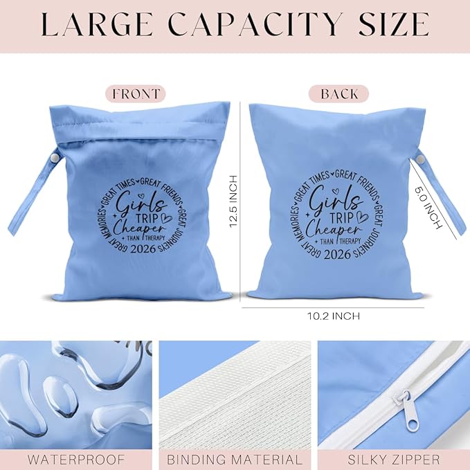 2Pcs Girls Trip Gifts Wet Dry Bag, Beach Wet Bag Favors, Aloha Bags Sunscreen - Image 2