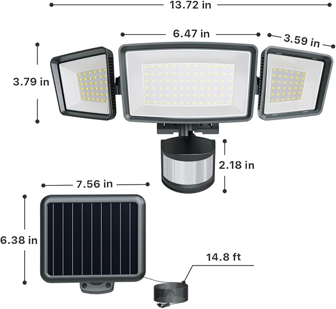 Ensenior 5 Motion Sensor Modes Solar Security Light, 1800LM 270° Wide Angle 3 - Image 2