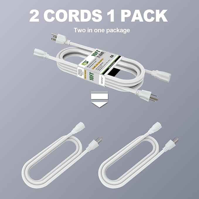 EP 2 Pack 10 Ft Outdoor Extension Cord - Image 3