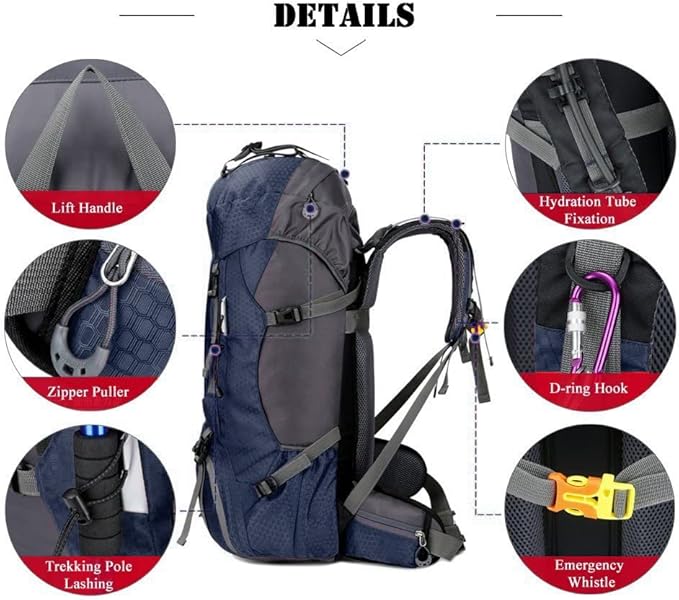 Bseash 60L Waterproof Hiking Camping Backpack - Image 4