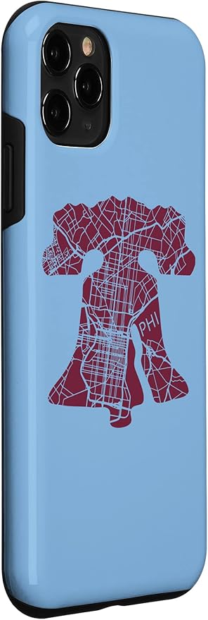 Philadelphia Street Map Liberty Bell Vintage Maroon Philly Case - Image 3