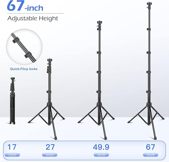 Sensyne 67" Phone-Tripod, Extendable Cell Phone Tripod Stand & Selfie Stick - Image 4