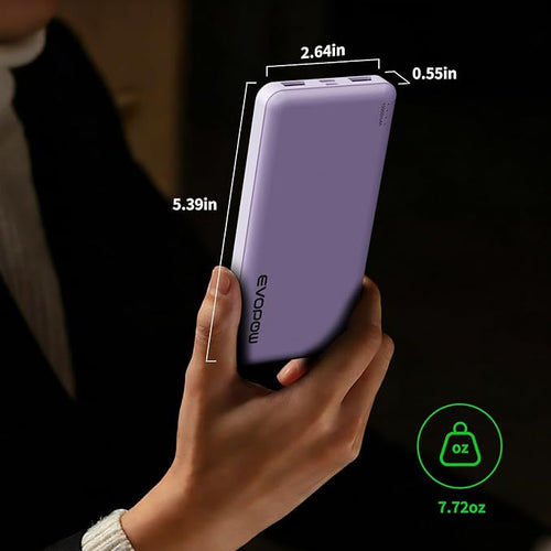 2-Pack Portable Charger, Slimmer 10000mAh Power Bank, Fast Charging Battery Pack - Image 2