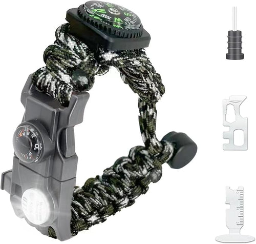 20 in 1 Survival Paracord Bracelet Adjustable Gear Kit by NVioAsport