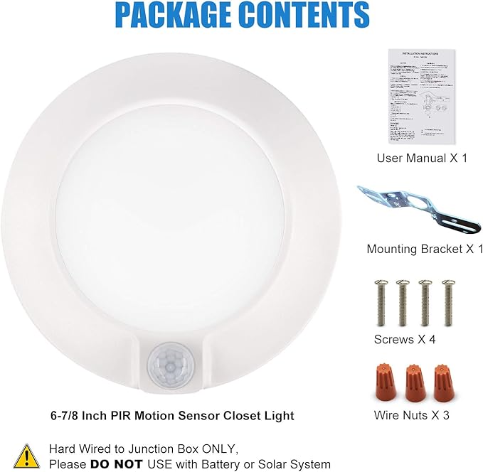 Closet Lights Motion Sensored Indoor Ceiling Mount LED-10W 3000K Closet Stair - Image 5