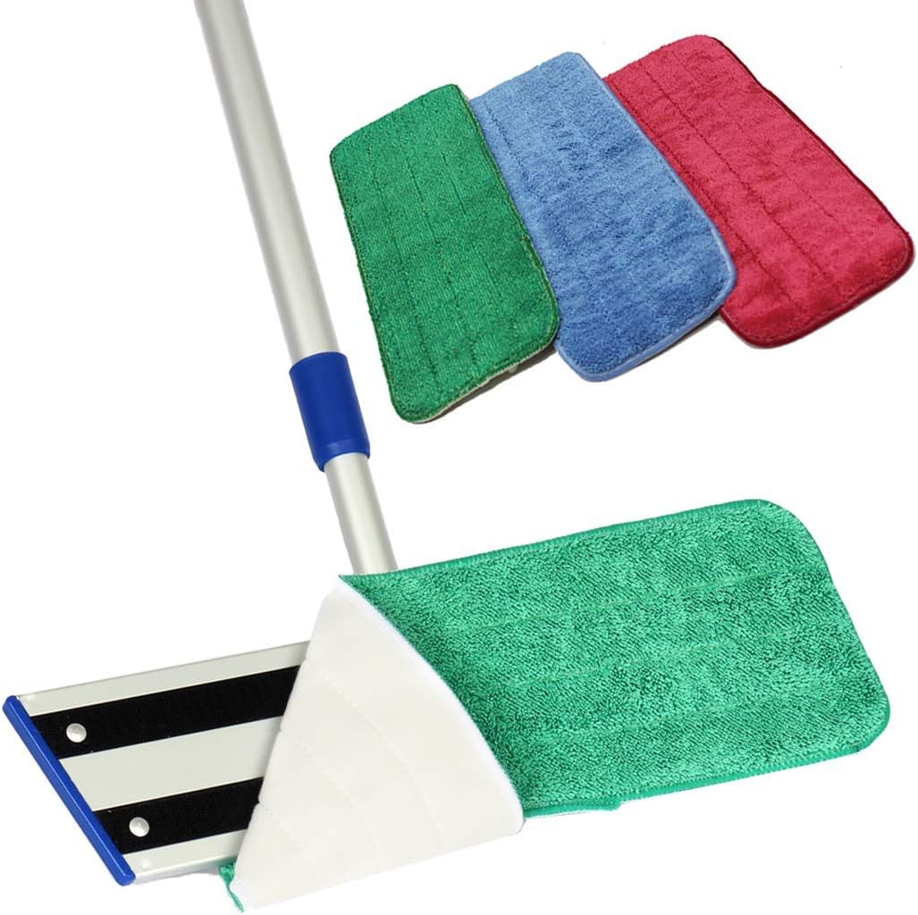 Arkwright Spray Mop Replacement Pads - (Case of 120) Bulk Microfiber Flat Dry and Wet Refill Mop Pads Floor Cleaning, Compatible with Bona and Rubbermaid, Fits All Mop Heads, 24 in, Green