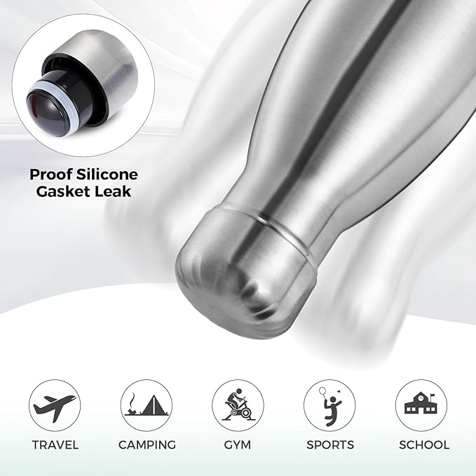 Volhoply 17oz Stainless Steel Water Bottles Bulk, Leakproof Insulated Metal - Image 5