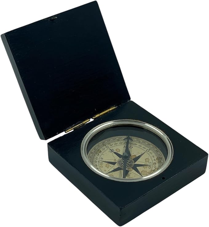 Lewis and Clark Expedition Nautical Compass, Handmade Black Rose Wooden and by METALARTO