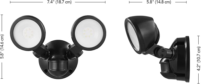 GLOBE Electric 10W Twin Head Motion Sensor LED Flood Light, 1000 Lumens - Image 8