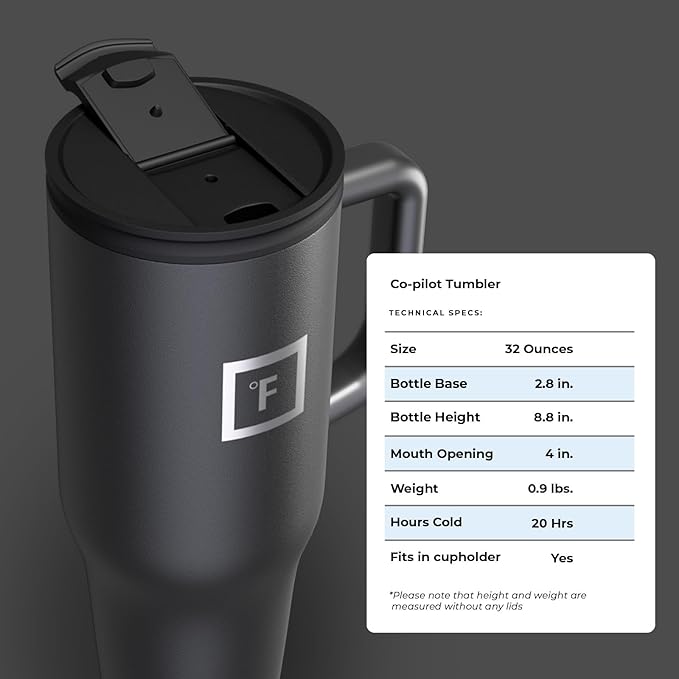 IRON °FLASK Co-Pilot Insulated Mug w/Straw & Flip Cap Lids - Image 9