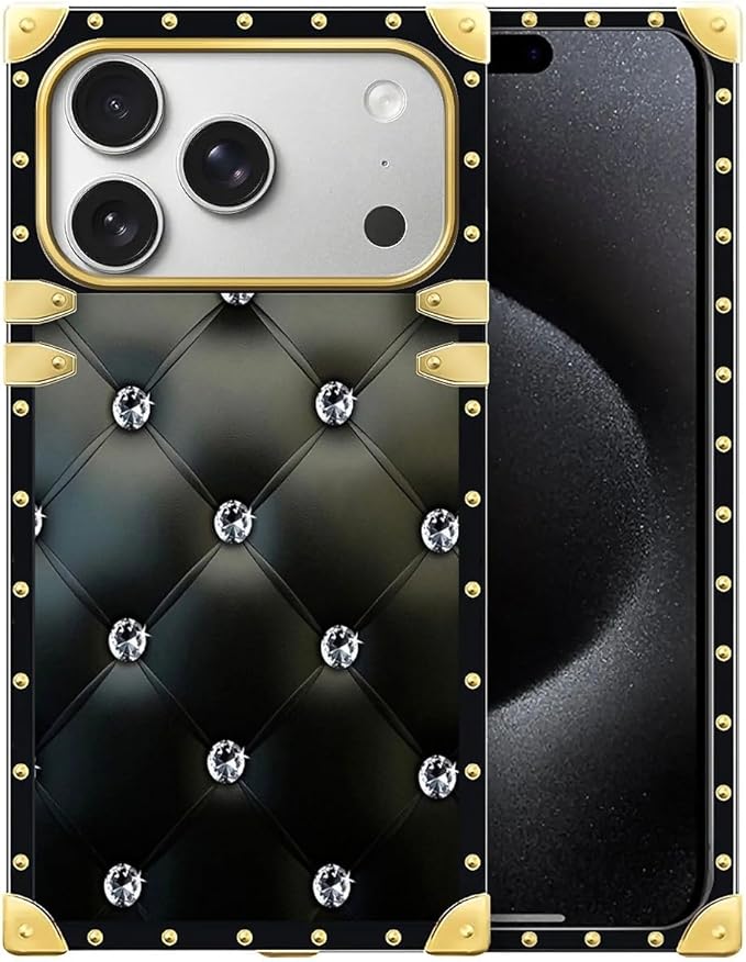 for iPhone 17 Pro Case Luxury Golden Decoration by Unknown