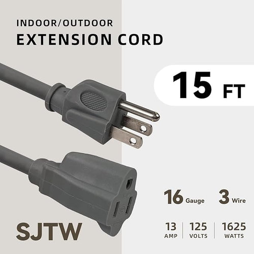 15ft Outdoor Extension Cord for Christmas Decorations - Image 2