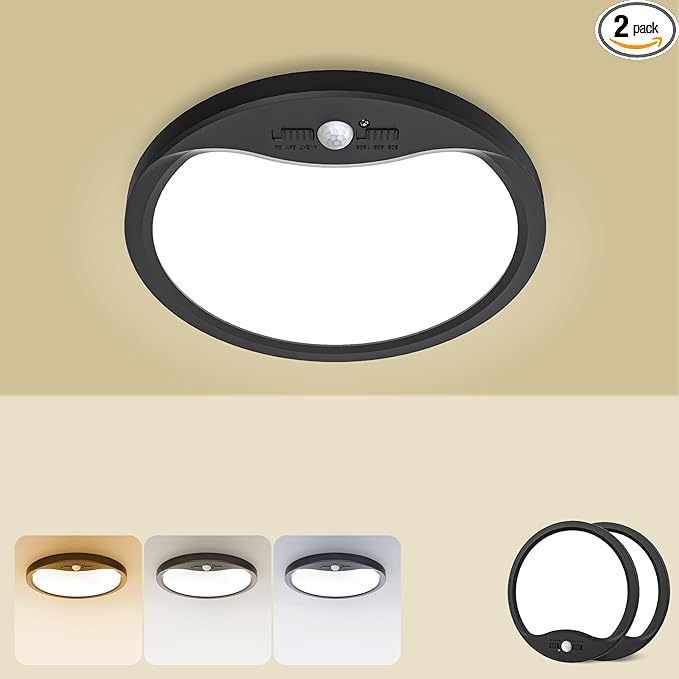 zemty 2Pack 7inch Motion Sensor Ceiling Lights Wired, 15W 1500lm 3CCT/3 by ZemtyCeilinglight