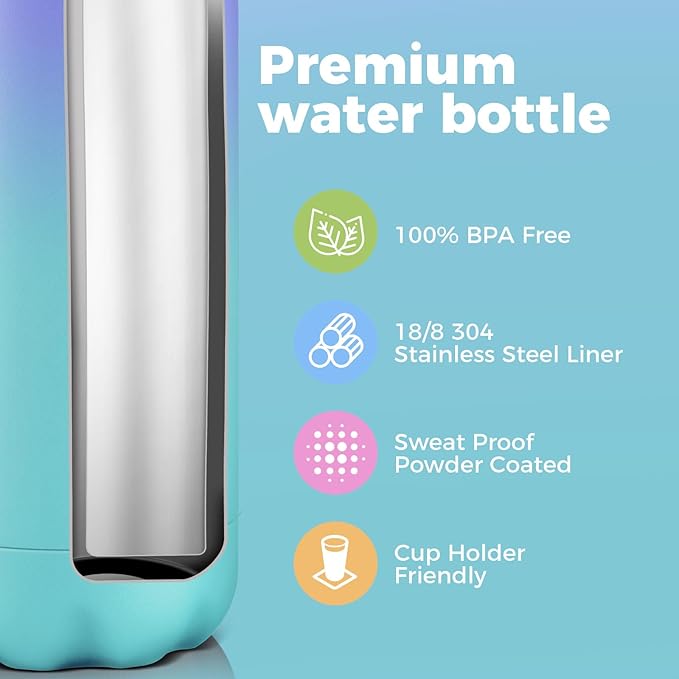 Volhoply 17oz Stainless Steel Water Bottles Bulk, Leakproof Insulated Metal - Image 4
