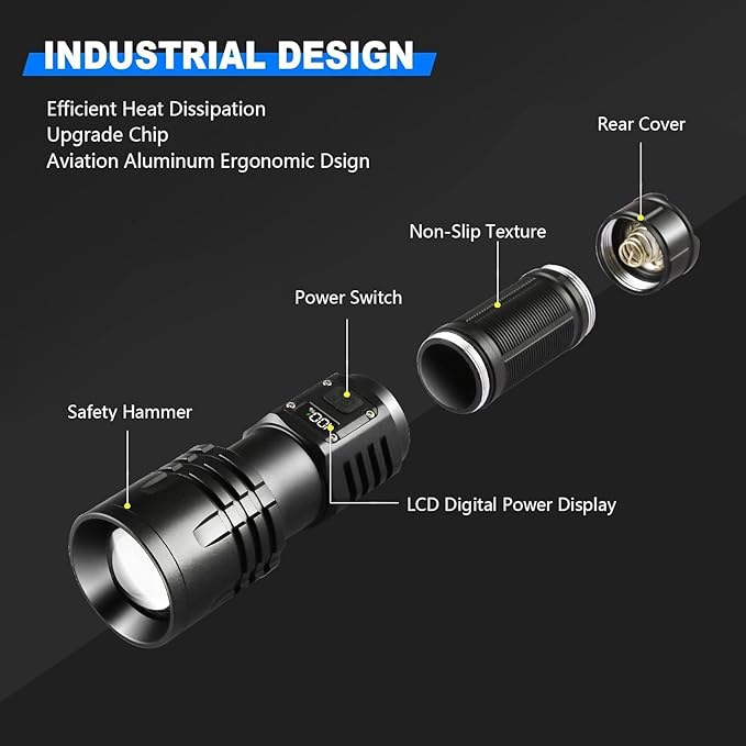 Rechargeable LED Flashlights 10000.00 High Lumens,   High Powered - Image 6