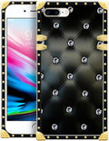Compatible with iPhone 8 Plus 7 Plus Case, Shiny Black Sofa Crystal Luxury by Unknown