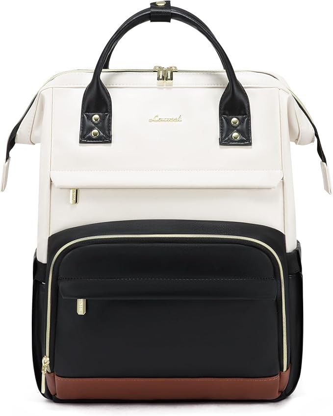 LOVEVOOK Leather Backpacks for Women, 15.6 inch Leather Laptop Backpack Women by LOVEVOOK