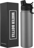 Insulated Water Bottle 24oz, Stainless Steel Double Wall Vacuum Sports Flask by ERTOOE