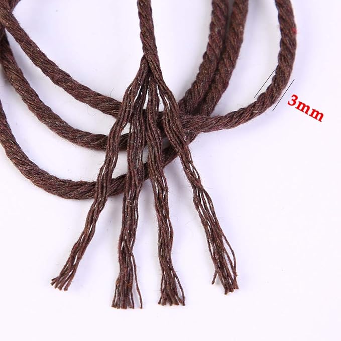 Brown Macrame Cord 3mm x 109Yards, Colored Cotton Rope Craft Cord Colorful - Image 3