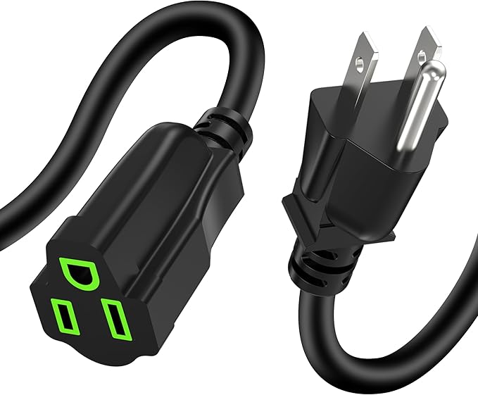 Power Extension Cord 4FT/48Inch, 3 Prong Grounded Electric Extension Cable by ECJTU-US