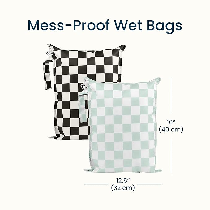 Tiny Twinkle Mess Proof Wet Bags | 2-Pack Reusable Waterproof Wet Bags - Image 5
