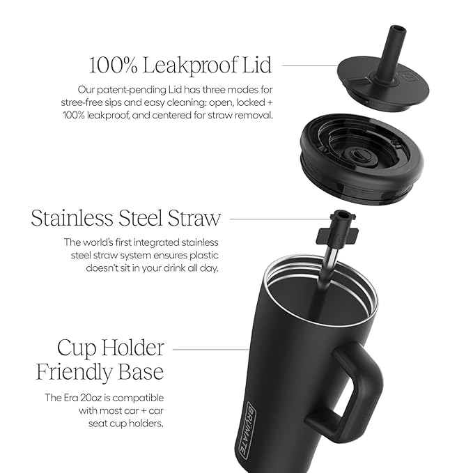 BrüMate Era 20 oz Tumbler with Handle & Straw | 100% Leakproof Insulated Water - Image 2