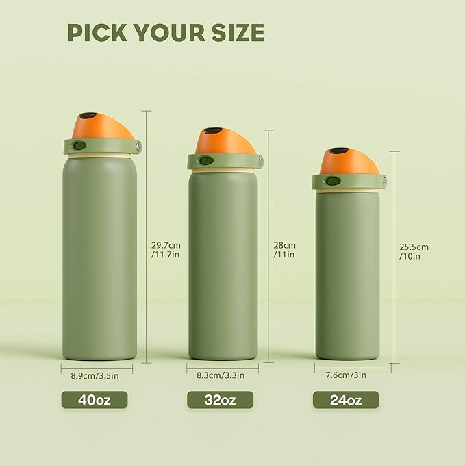 POWCAN 24 oz Metal Sports Water Bottle: 2-in-1 Push-Button Spout & Quick-Flip - Image 8
