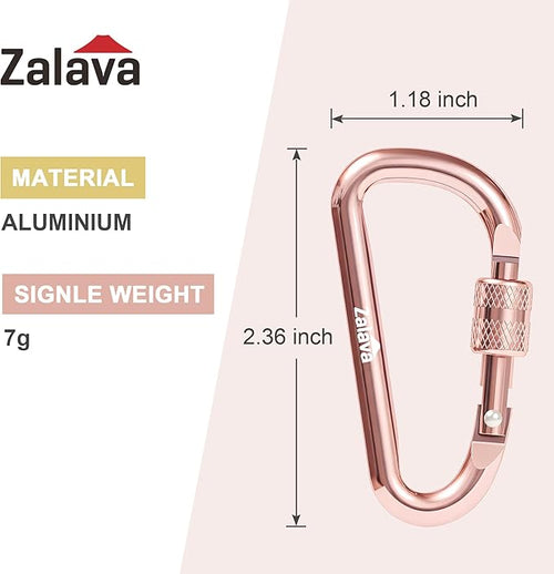 6PCS Carabiner Keychain, 2 inch Aluminum D-Clip Caribeener - Image 2