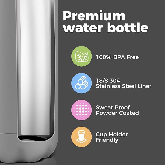 Volhoply 17oz Stainless Steel Water Bottles Bulk, Leakproof Insulated Metal - Image 4