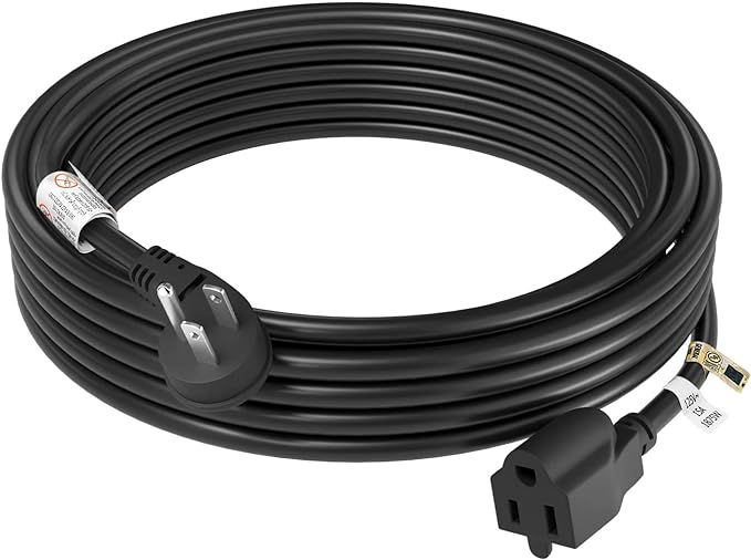 FIRMERST 1875W 15 Feet Extension Cord 14 AWG 15A Flat Plug Black by FIRMERST