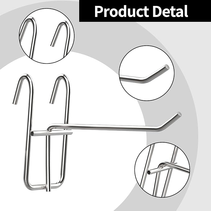 12 Pack 2/4/6 Inch Hooks for Wire Shelving, Heavy Duty Metal Hooks Accessories - Image 4