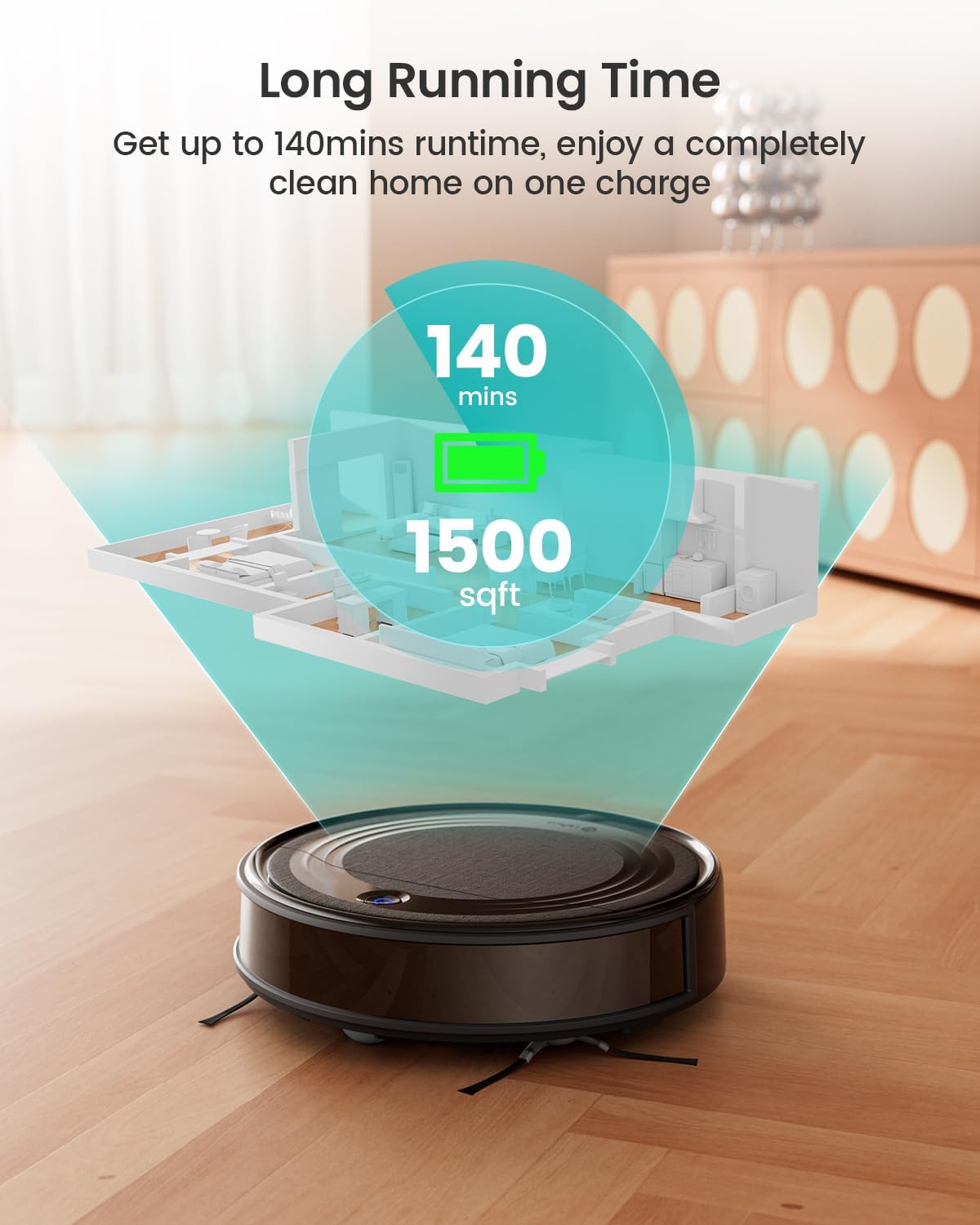 Lefant M310 Robot Vacuum Cleaner, 4500Pa Powerful Suction, PreciSense Obstacle Avoidance, Mini, Quite, 160 Mins Self-Charging Robotic Vacuums, App/Voice/Remote, Ideal for Pet Hair Hard Floors, Black
